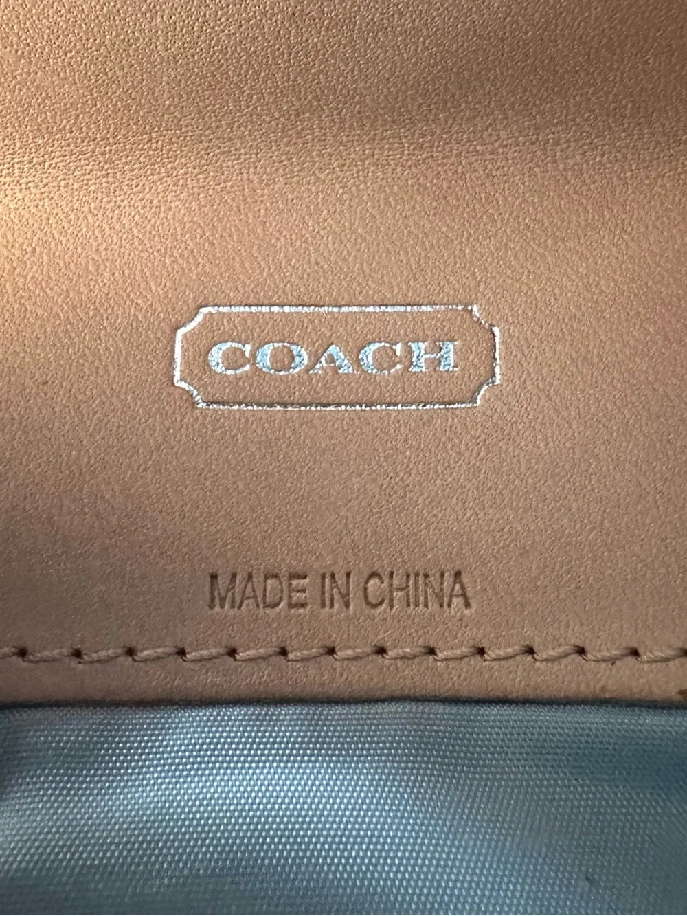 Coach Embossed C Leather Flap Card Case